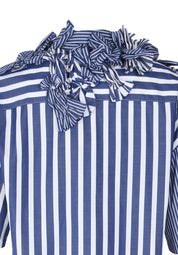 SYBEL 3D EMBELLISHED SHORT SLEEVE MIX COTTON STRIPE SHIRT