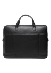 Emporio Armani logo-plaque leather laptop bag