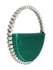 Emerald Eternity Clutch Stone-encrusted satin clutch