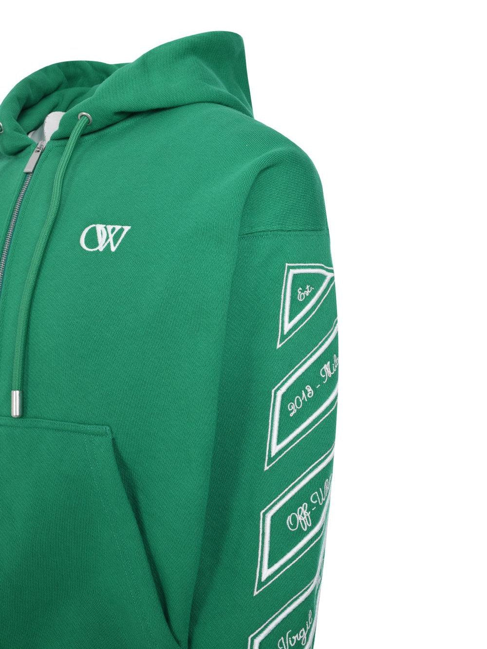 Off-white diag-stripe zip-up hoodie