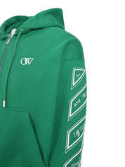 Off-white diag-stripe zip-up hoodie