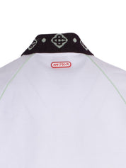 CHENILLE COLLAR WHITE RAGLAN POLO