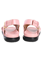 MARNI Fussbet Raffia-effect Sandals In Pink
