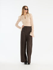 Pinstripe wide leg pants