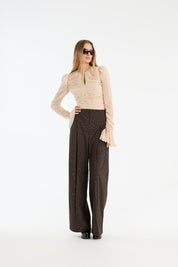 PINSTRIPE WIDE LEG PANTS