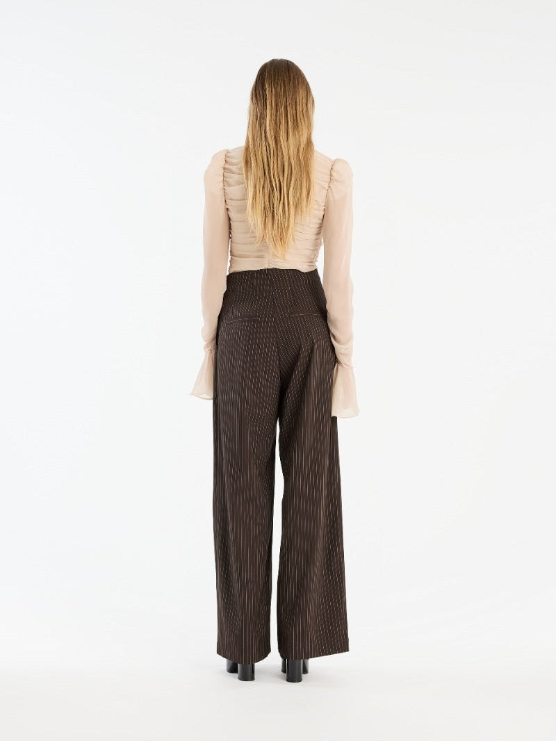 Pinstripe wide leg pants