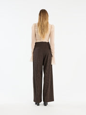 Pinstripe wide leg pants