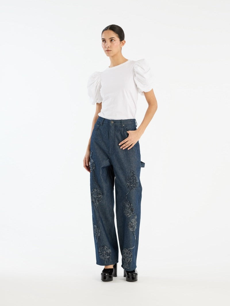 Denim boyfriend jeans dark blue