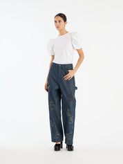 Denim boyfriend jeans dark blue