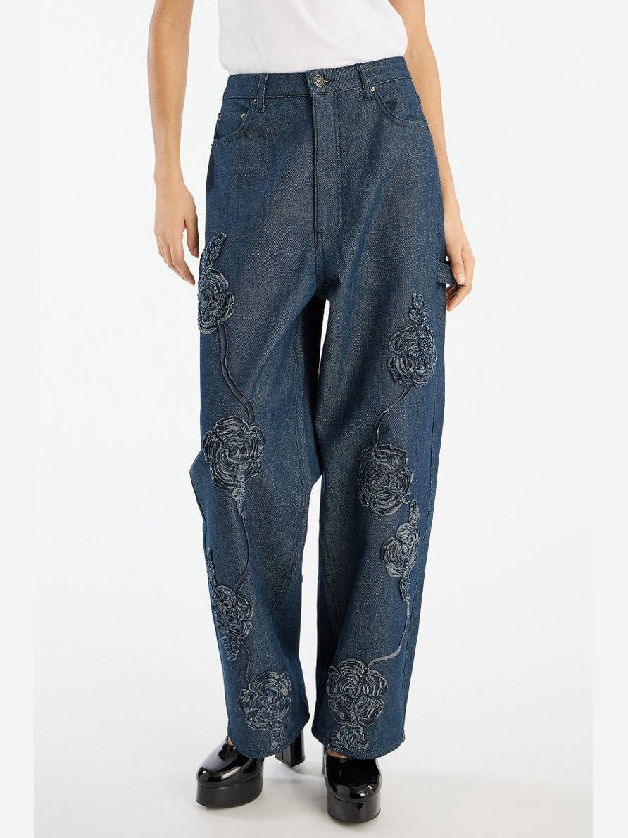 Denim boyfriend jeans dark blue