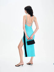 Basil long dress with open back