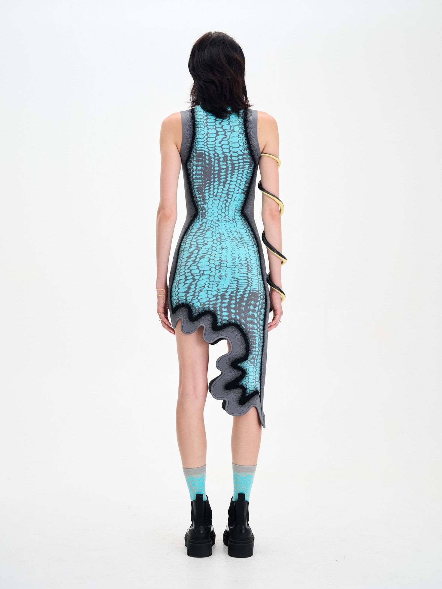 Brooklyn wavy asymmetric dress