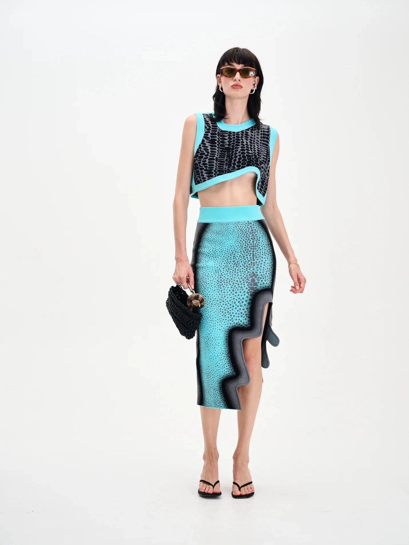Dahlia oversized wavy crop top