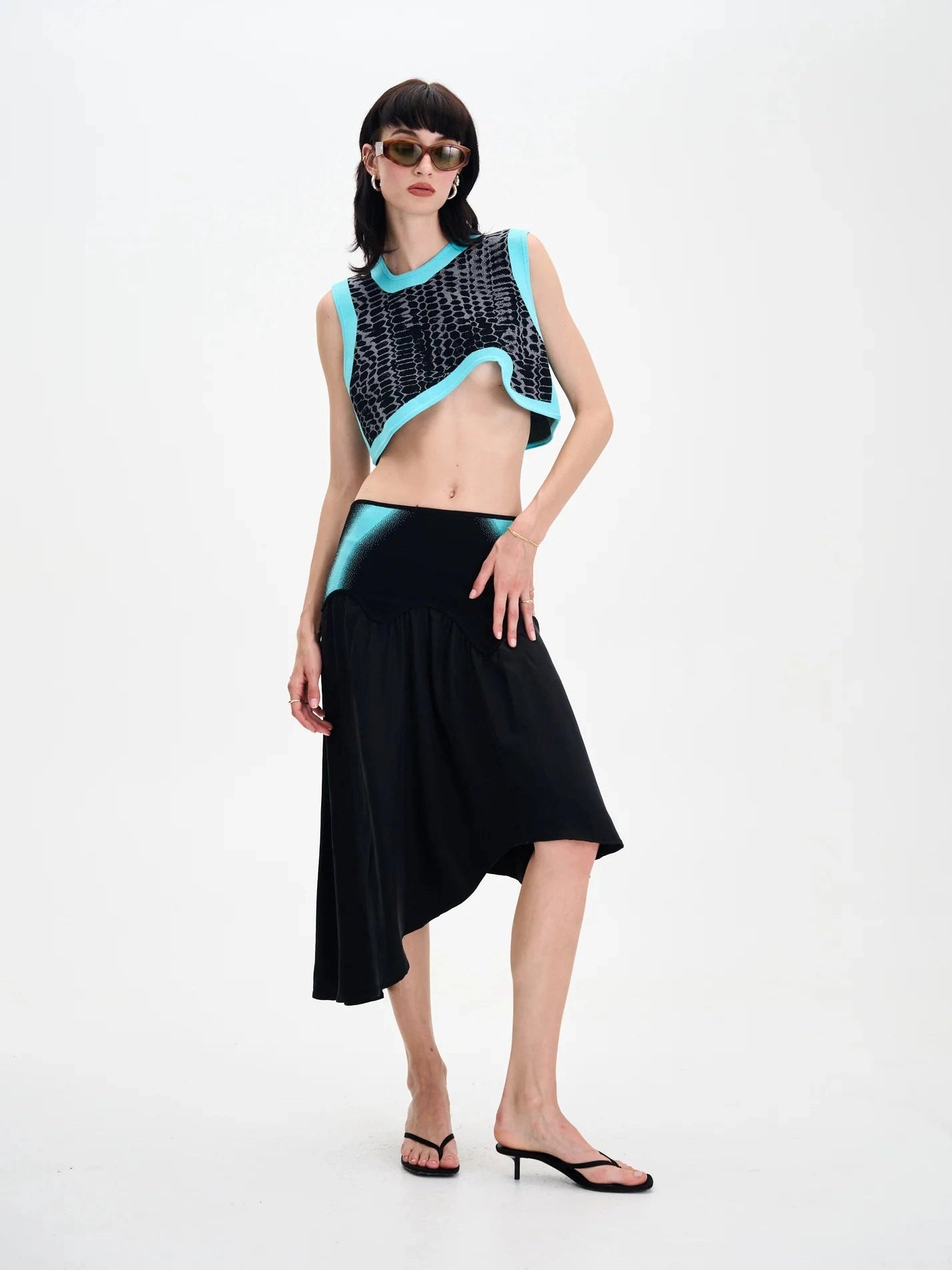 Dahlia oversized wavy crop top