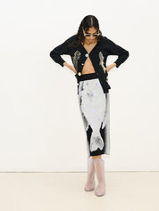 Coley flashlight reflective midi skirt