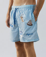 Baby blue patches swim short solmare