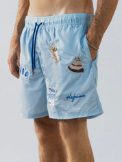 Baby blue patches swim short solmare