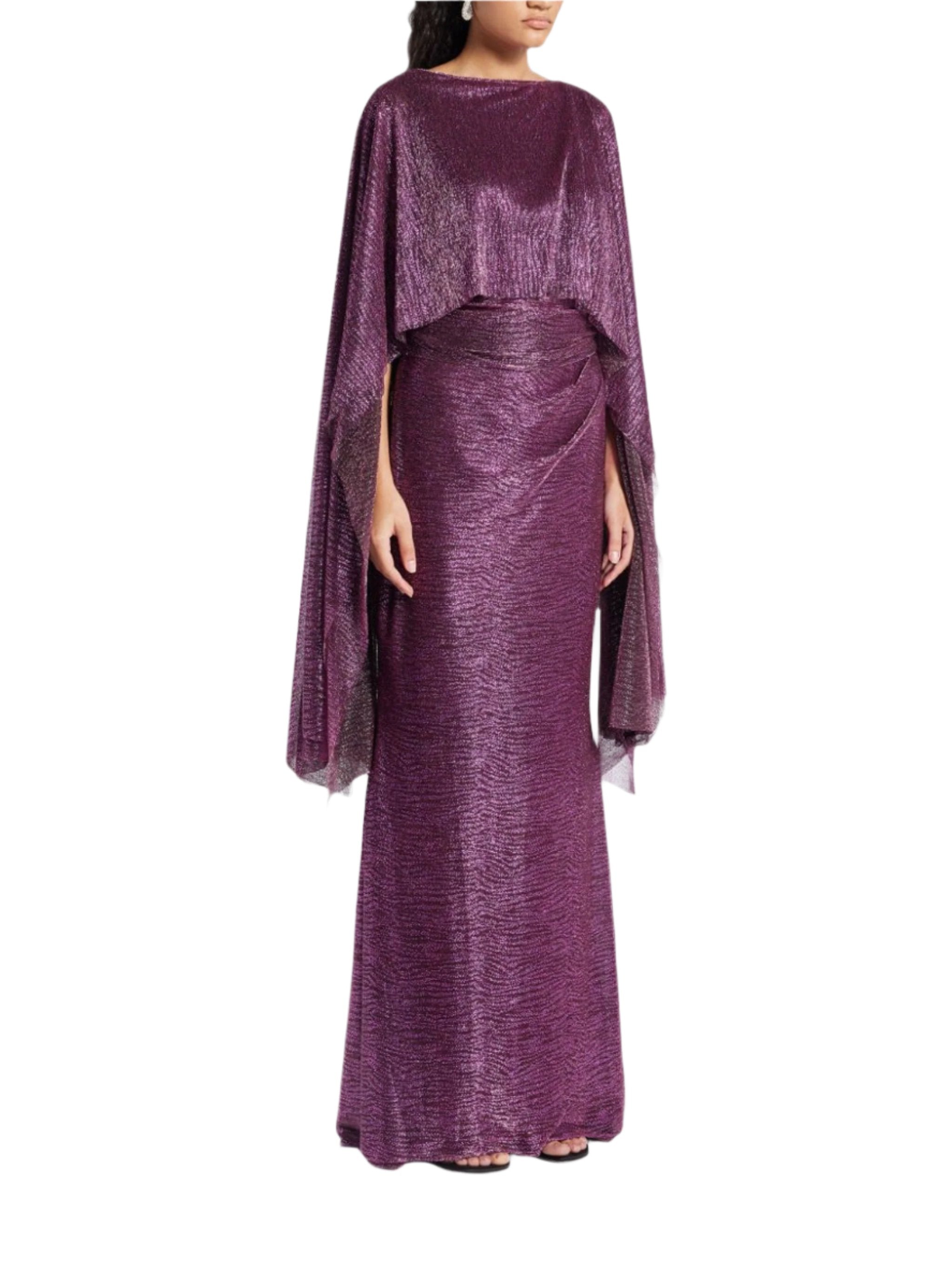 LONG DRESS PINPOINT METALLIC VOILE