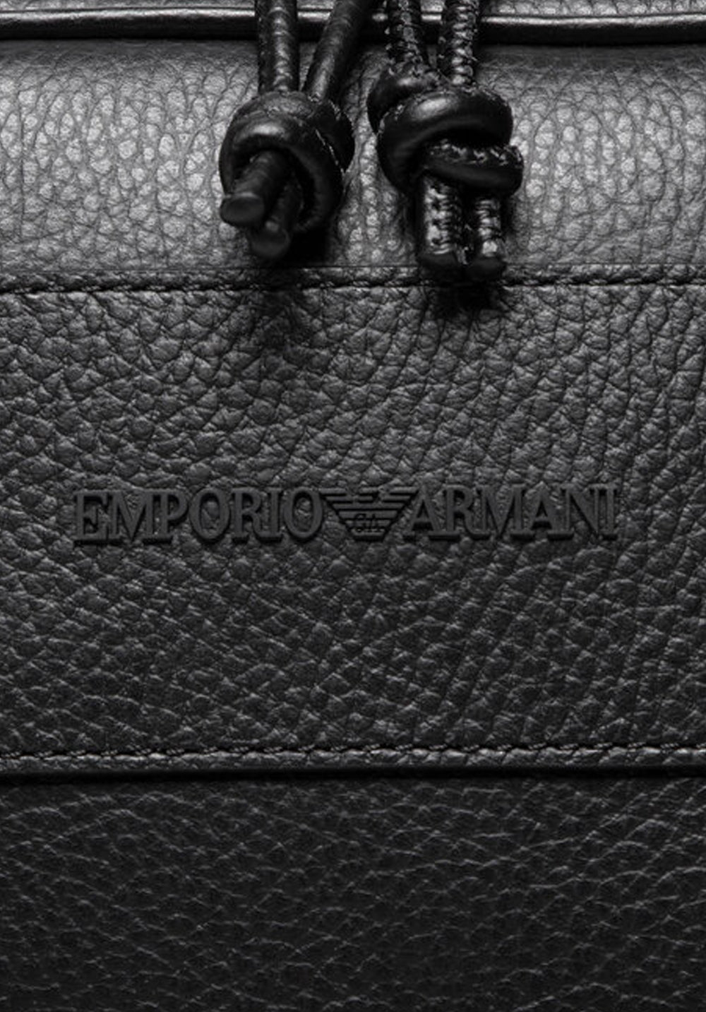 Emporio Armani logo-plaque leather laptop bag