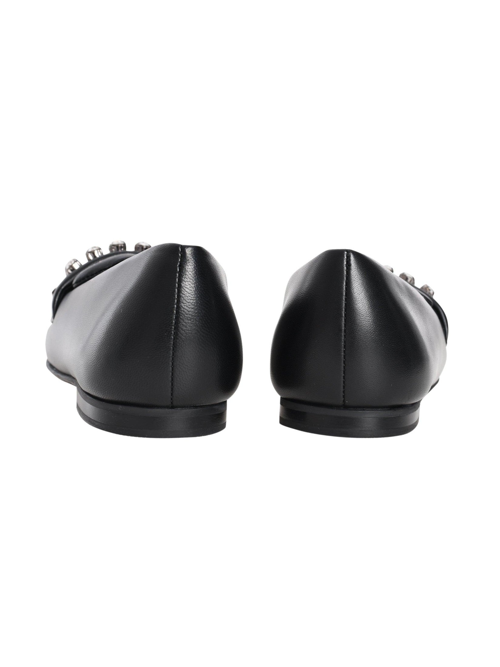 Puff leather ballerinas