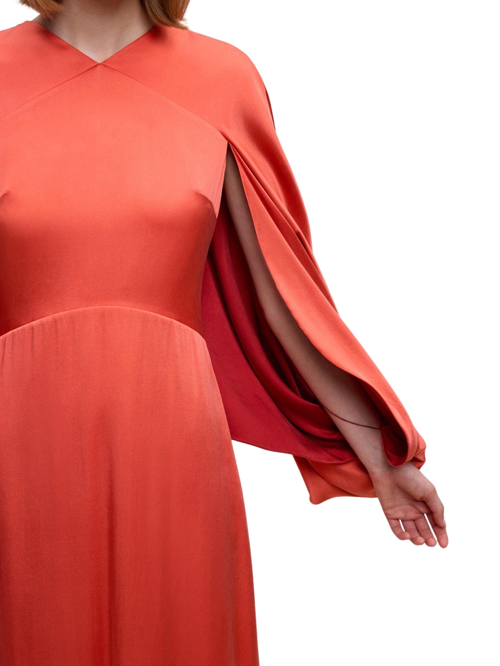 Cape sleeve long dress