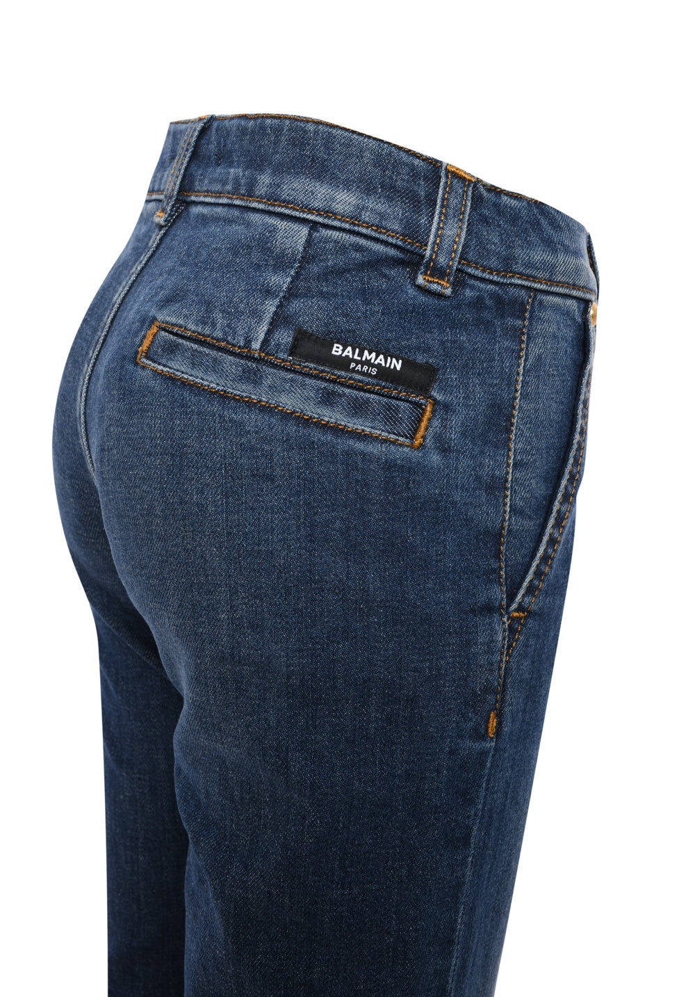 mid-rise panelled flared jeans