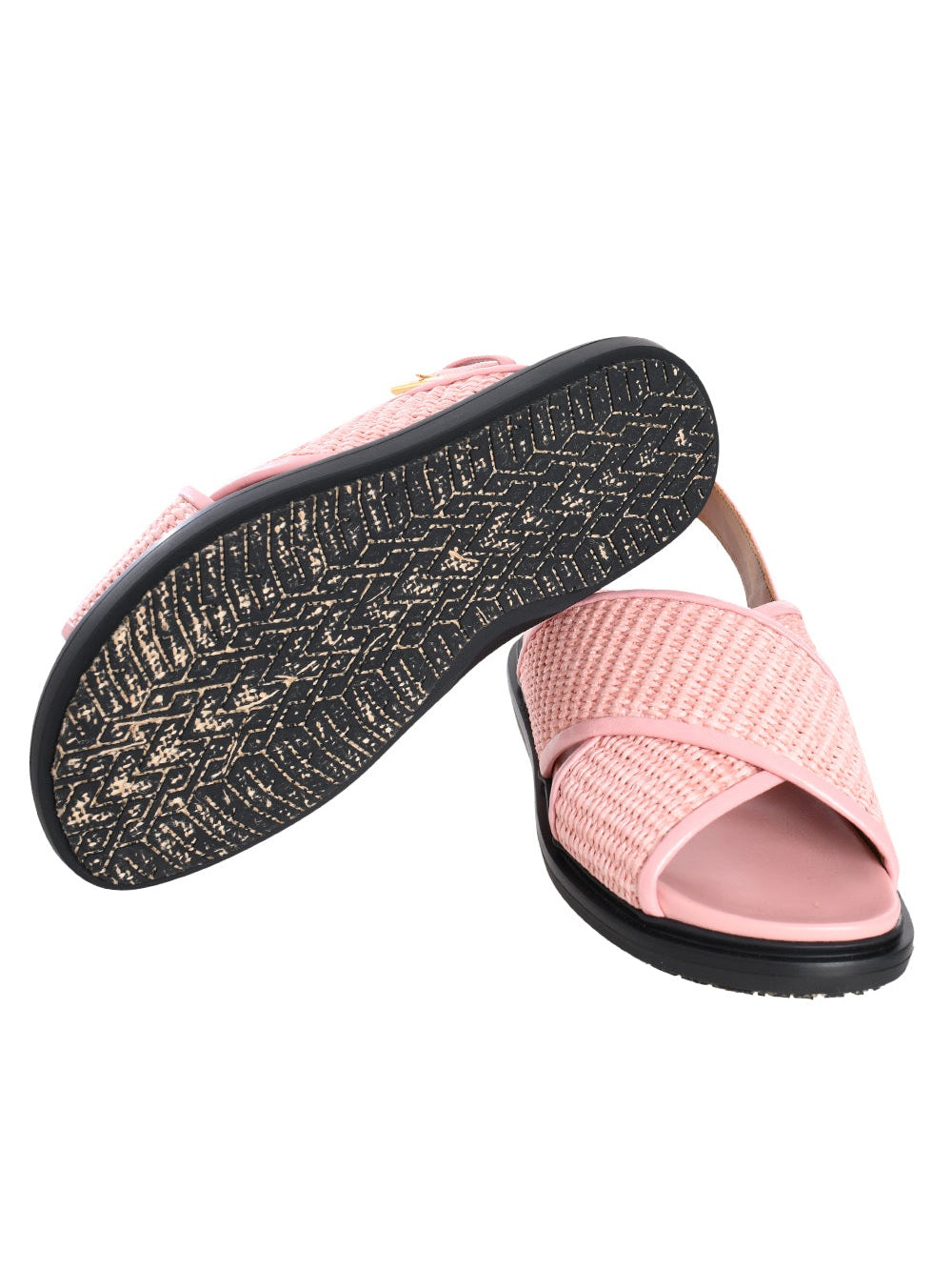 Marni fussbet raffia-effect sandals in pink