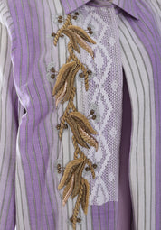 LILAC JUMPSUIT WITH GOLD EMBROIDERY