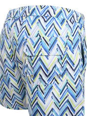 Swimwear boxer style zigzag print brush stroke effect