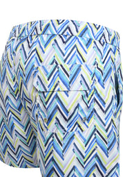 Swimwear Boxer Style Zigzag Print Brush Stroke Effect