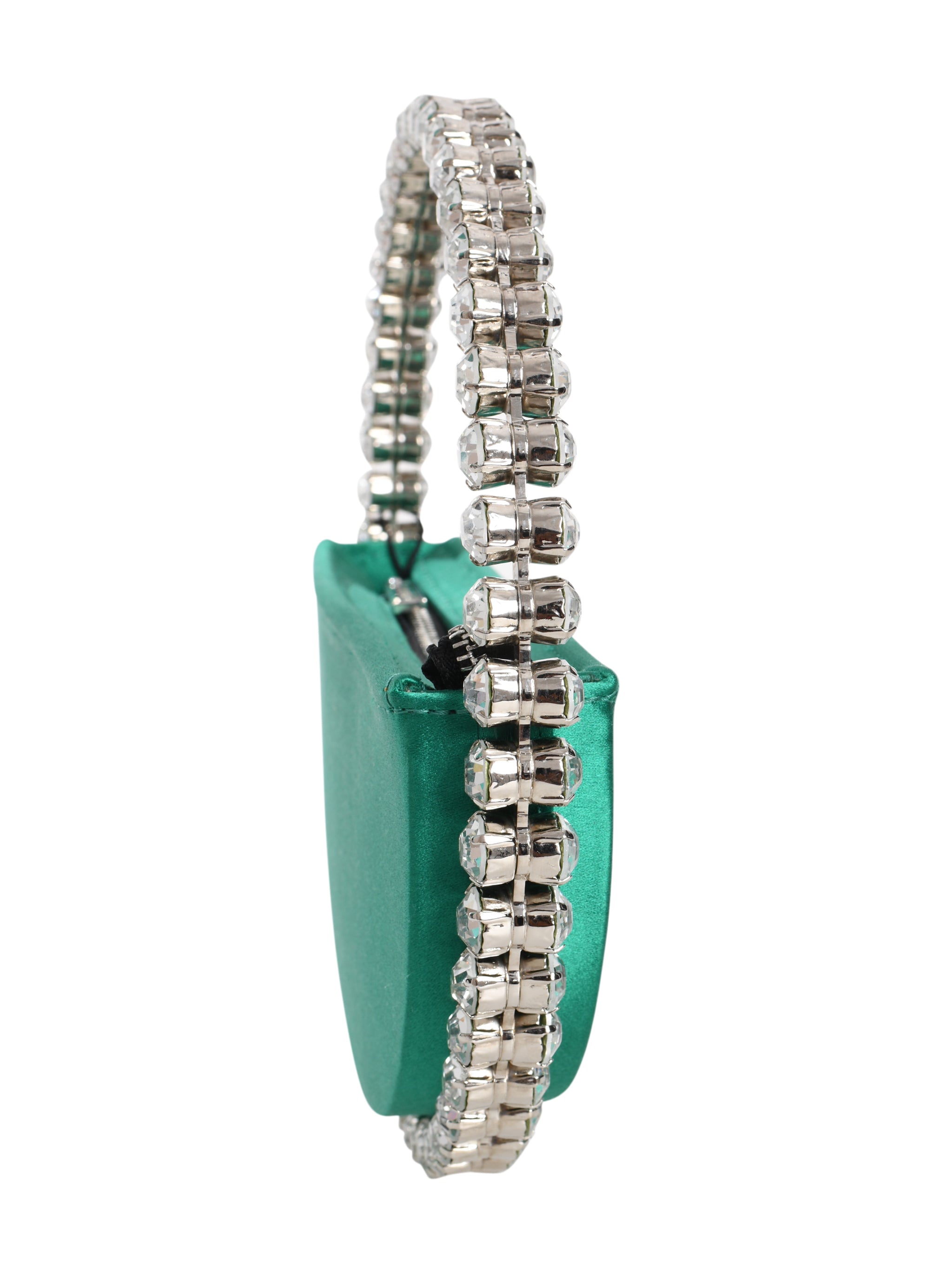 Emerald Eternity Clutch Stone-encrusted satin clutch