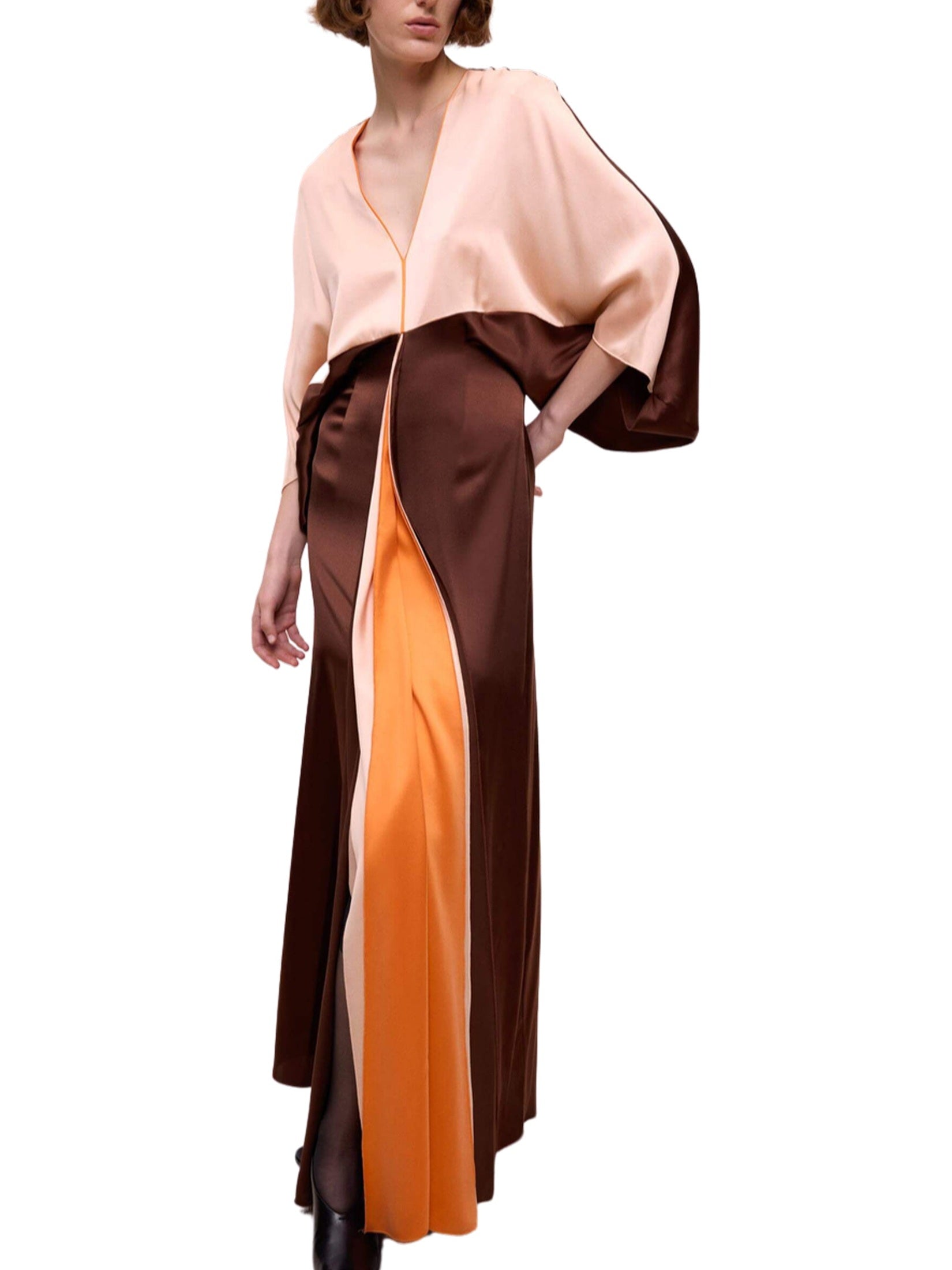 Salmon silk dress
