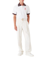 CHENILLE COLLAR WHITE RAGLAN POLO