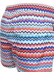 Swimming trunks in zigzag print nylon