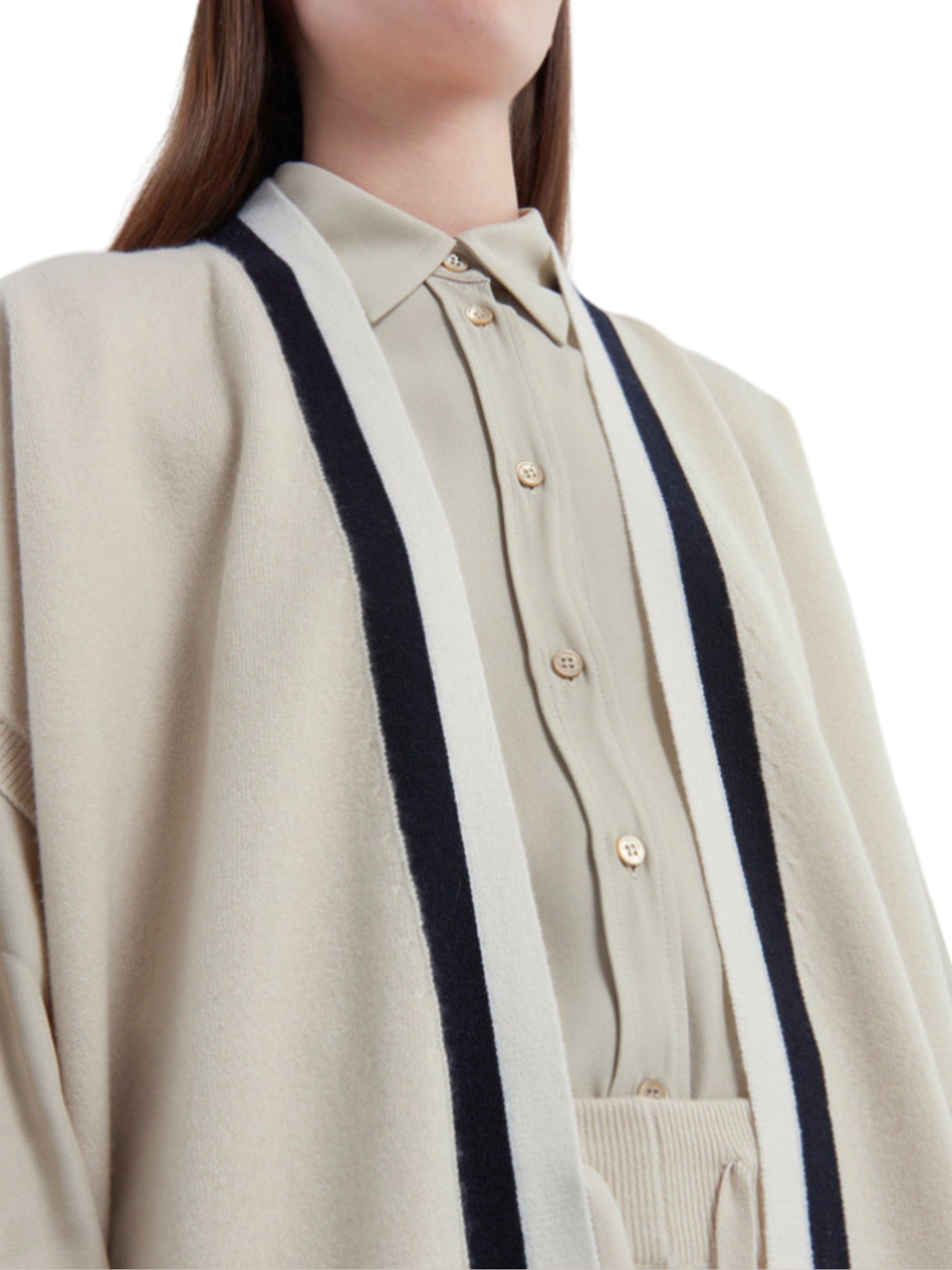 Luxury wool, cashmere & silk knit cardigan