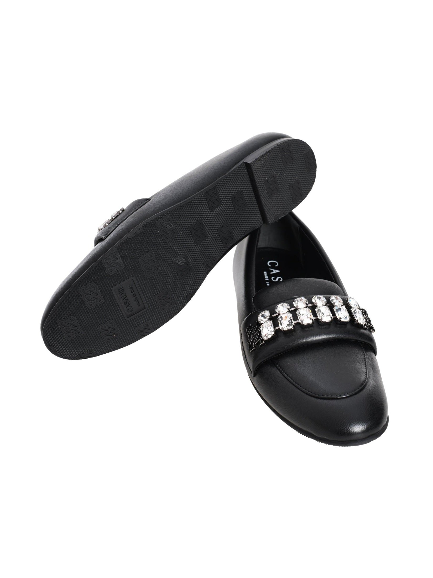 Puff leather ballerinas