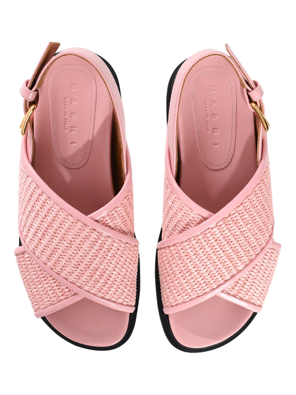Marni fussbet raffia-effect sandals in pink