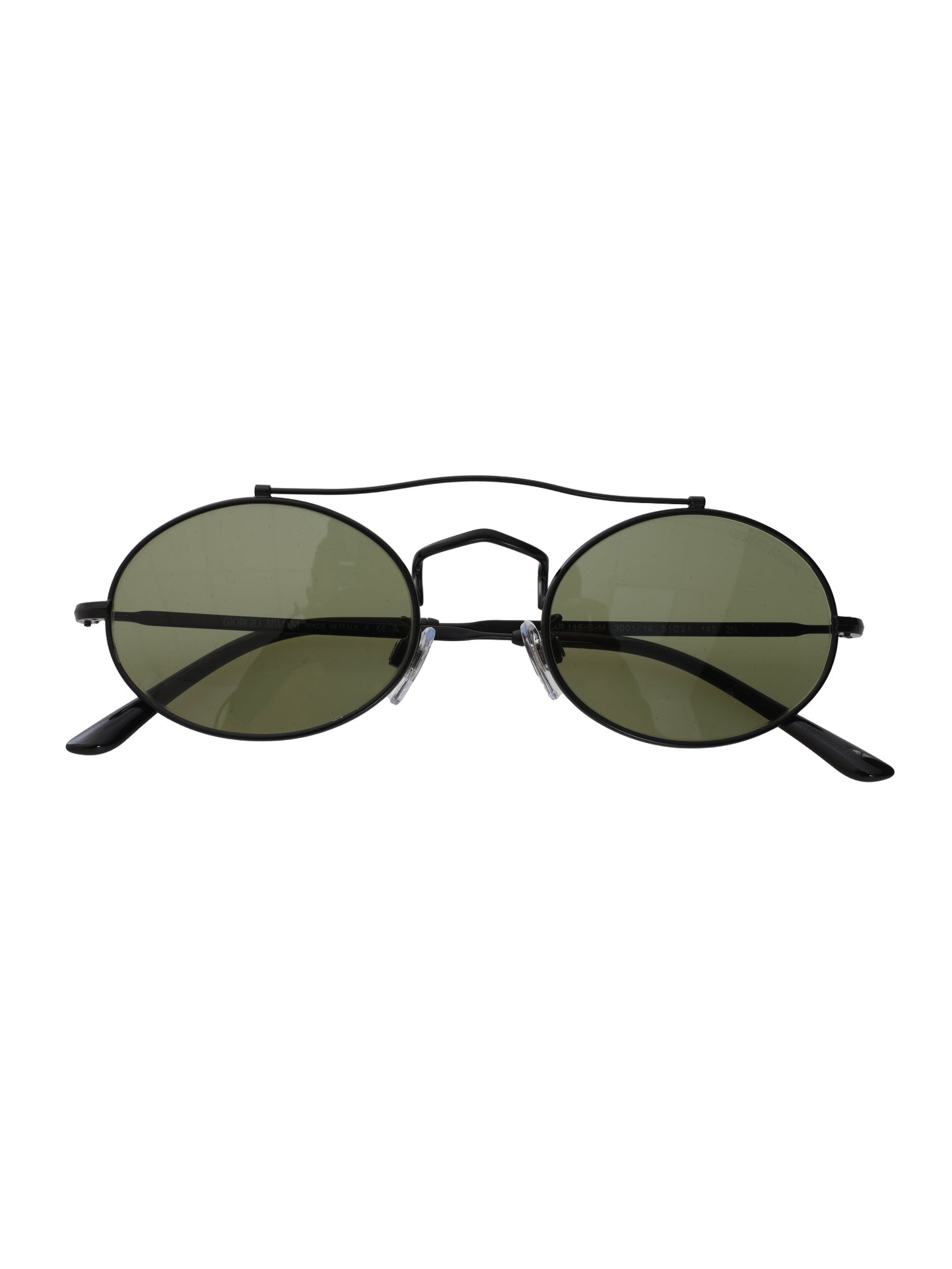 Giorgio Armani Matte Black Oval Men's Sunglasses