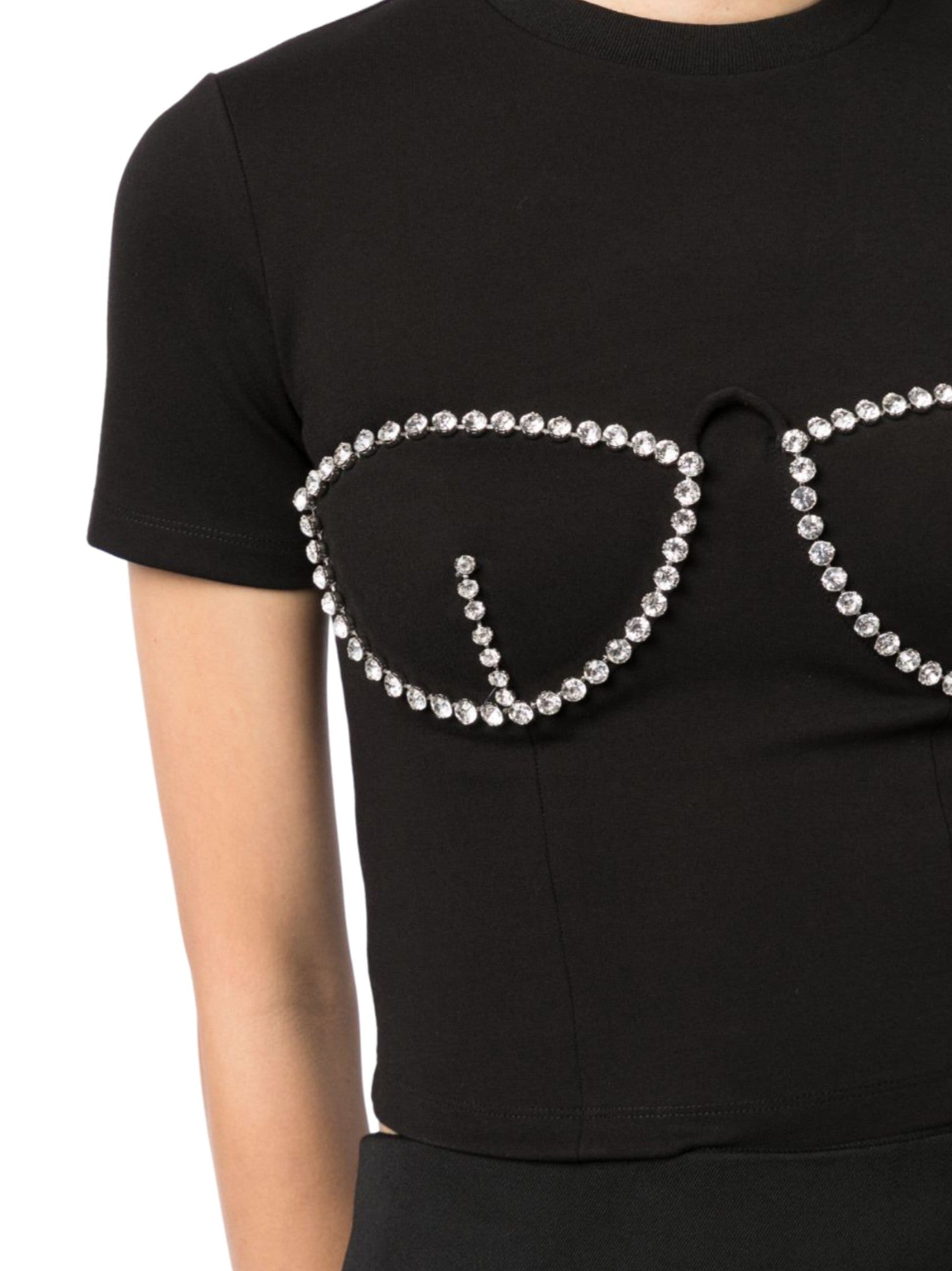 Crystal bustier cup t-shirt