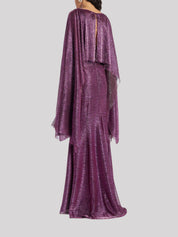 LONG DRESS PINPOINT METALLIC VOILE