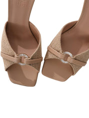 Open toe sandal with ring detail on stiletto