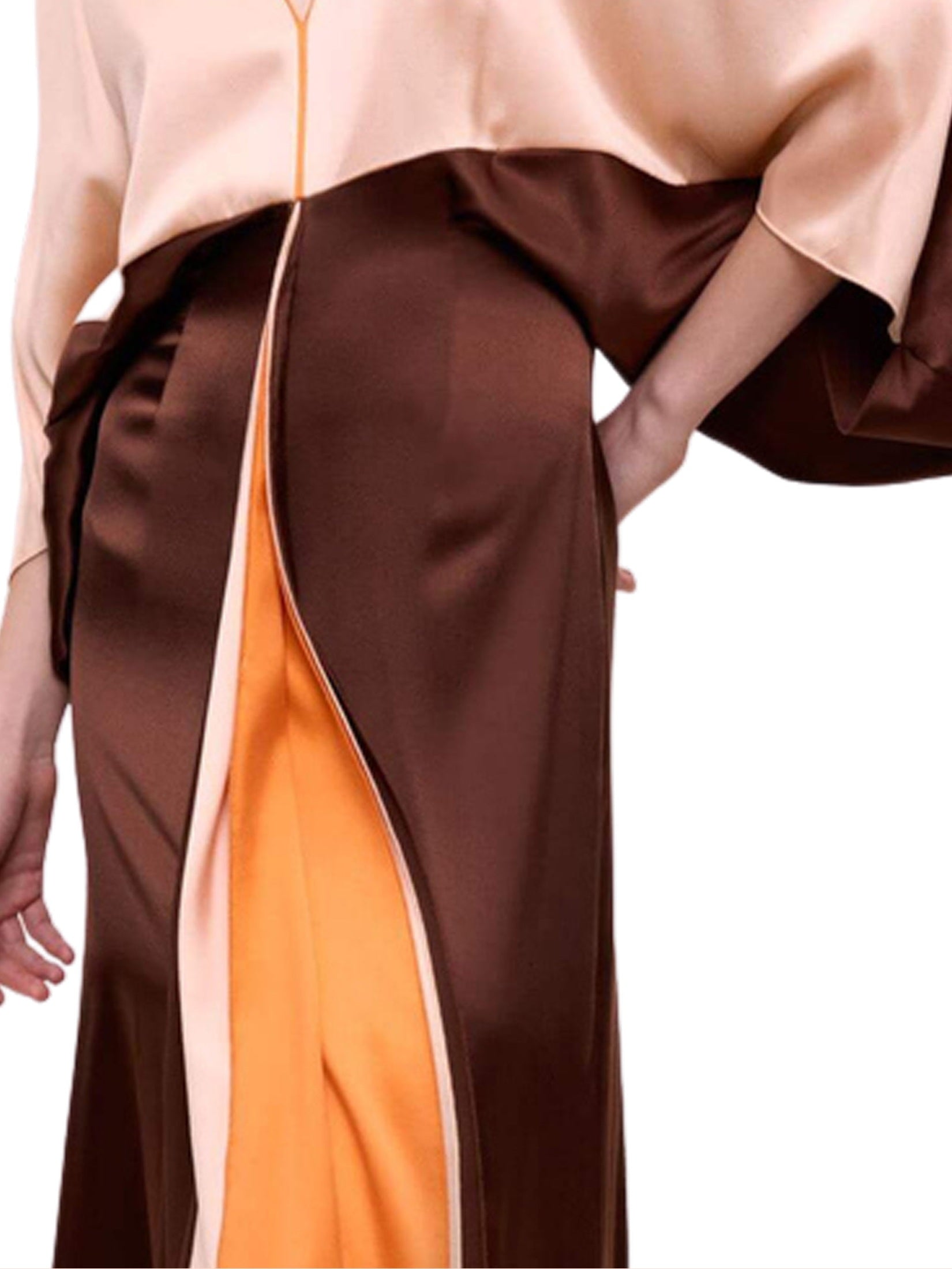 Salmon silk dress