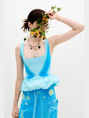 Lily mixed media tank top