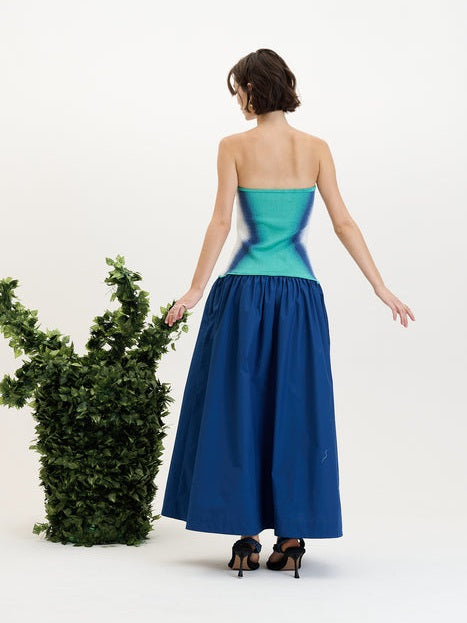 Almond mixed media tube dress