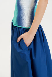 Almond mixed media tube dress