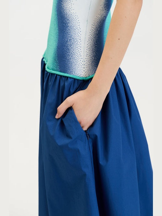Almond mixed media tube dress
