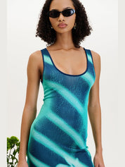 Nikki window print tank dress