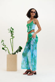 Anise flower print pants
