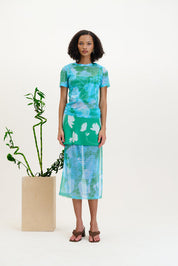 Nori flower print mesh t