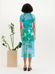 Nori flower print mesh t